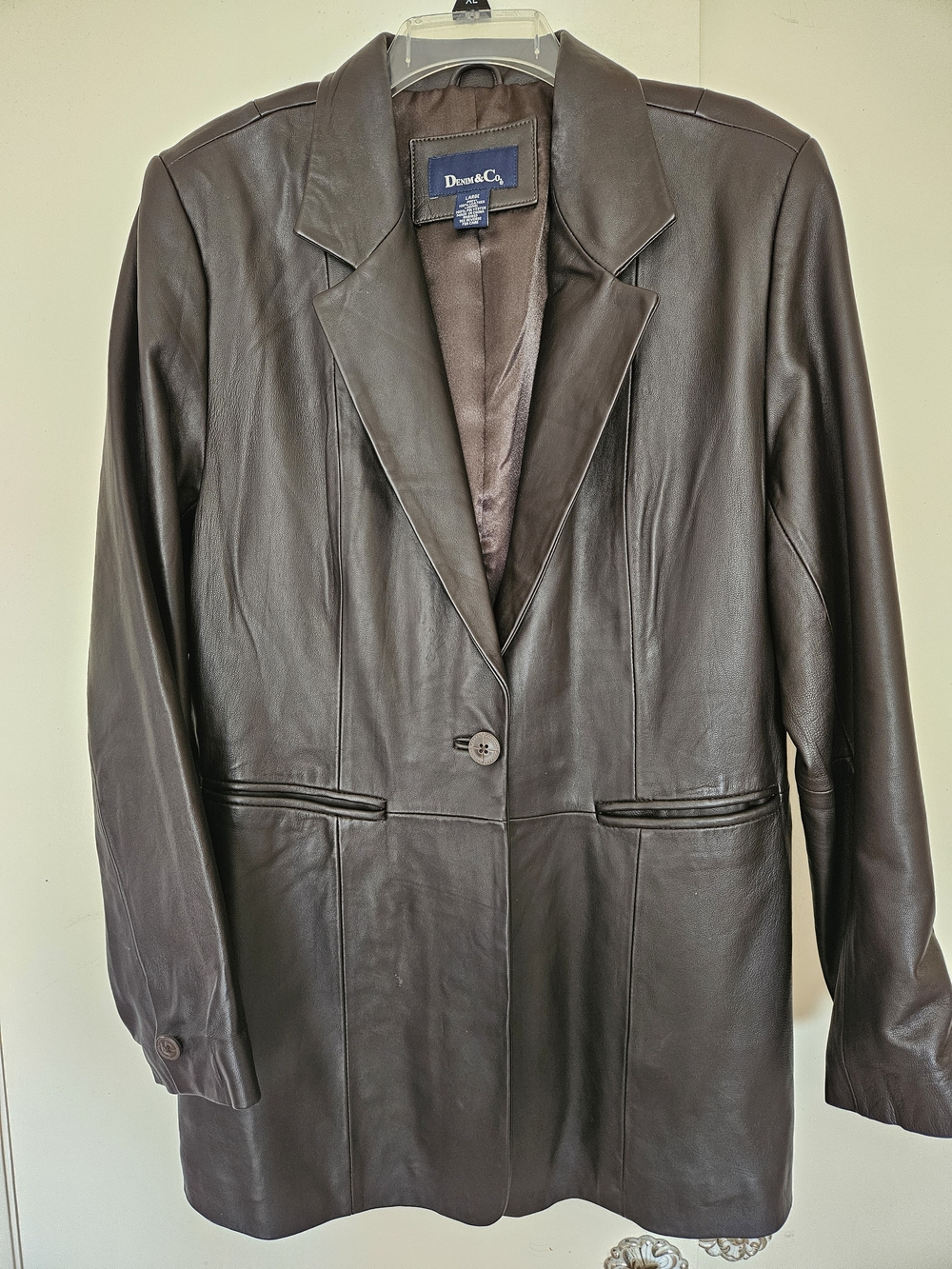 Denim&Co Brown Leather Blazer Jacket